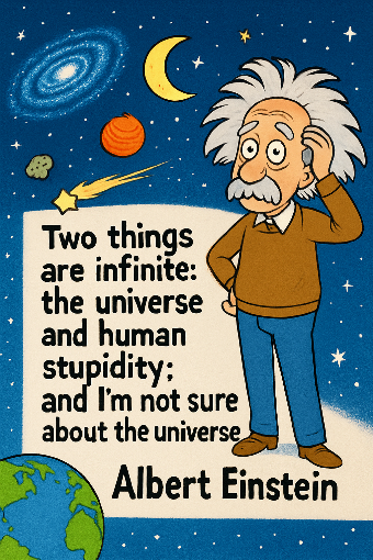 A cartoon representation of a saying by Albert Einstein