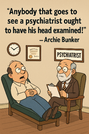 A cartoon representation of a saying by Archie Bunker