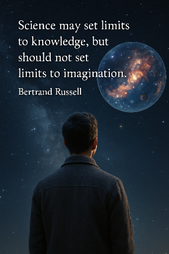 A photographic representation of a saying by Bertrand Russell