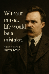 A photo-realistic thumbnail linking to a saying by Friedrich Nietzsche