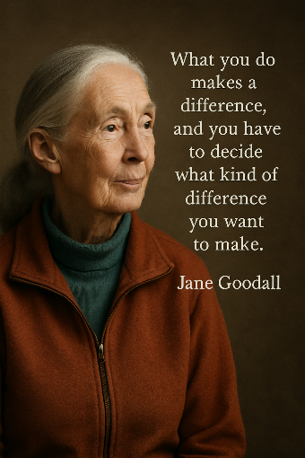 A photographic representation of a saying by Jane Goodall