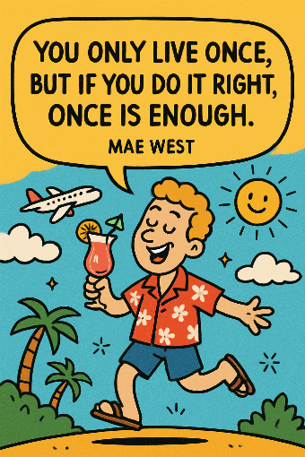 A cartoon representation of a saying by Mae West