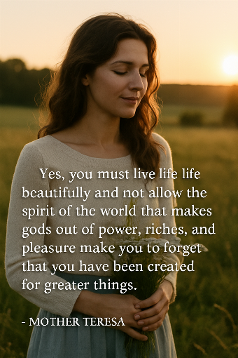 A photographic representation of a saying by Mother Teresa